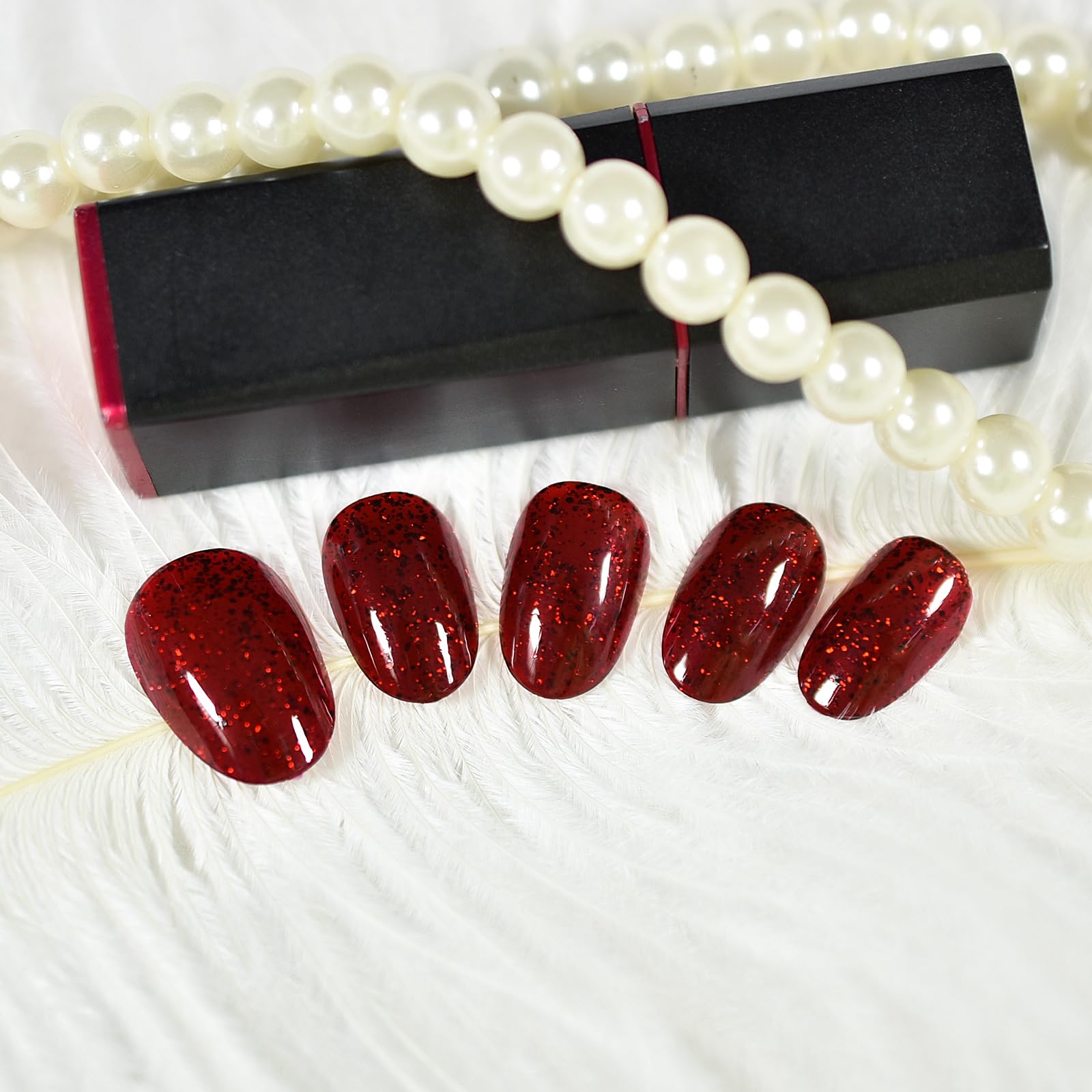 Elevenail Medium Length Press On Nails Pink White Full Cover Tips_voghion.com