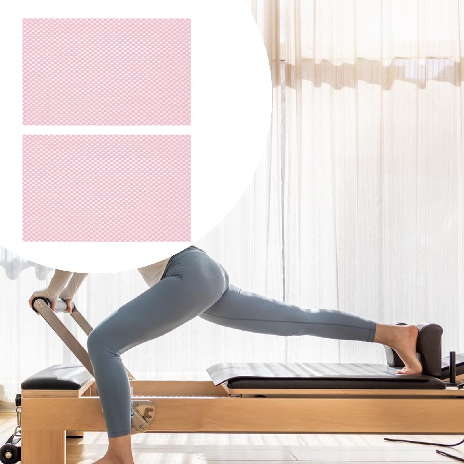 Oshhni 2 Piezas Tapete Antideslizante Pilates Protector Superficie Reformer Almohadilla PVC Resistente para Uso en Hogar Gimnasio Cajones Baño Sala de, 30cmx20cm