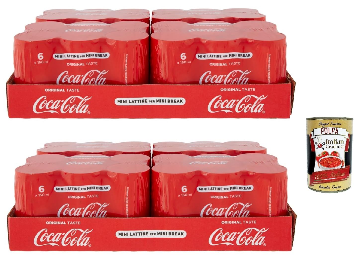 Italian Gourmet Pure Italian Gourmet Bibita gusto cola Mini Dose | Bevanda frizzante, spritziger Softdrink in handlichem Format für Party, Büro, Gesamtnettogewicht 7,2 L + Kostenlos Polpa 400g