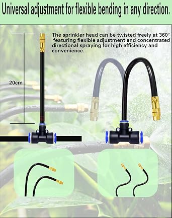 Drip Irrigation System,Automatic Garden Watering System, 360 Degree Adjustable Garden Sprinkler, High Output Mist Spray Nozzle for Potted Plants