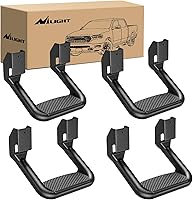 Nilight Universal Aluminum Side Steps Nerf Bars for Trucks SUVs - Slip-Proof Black 4-Pack, 350lb Capacity Chevy Ford Toyota GMC RAM