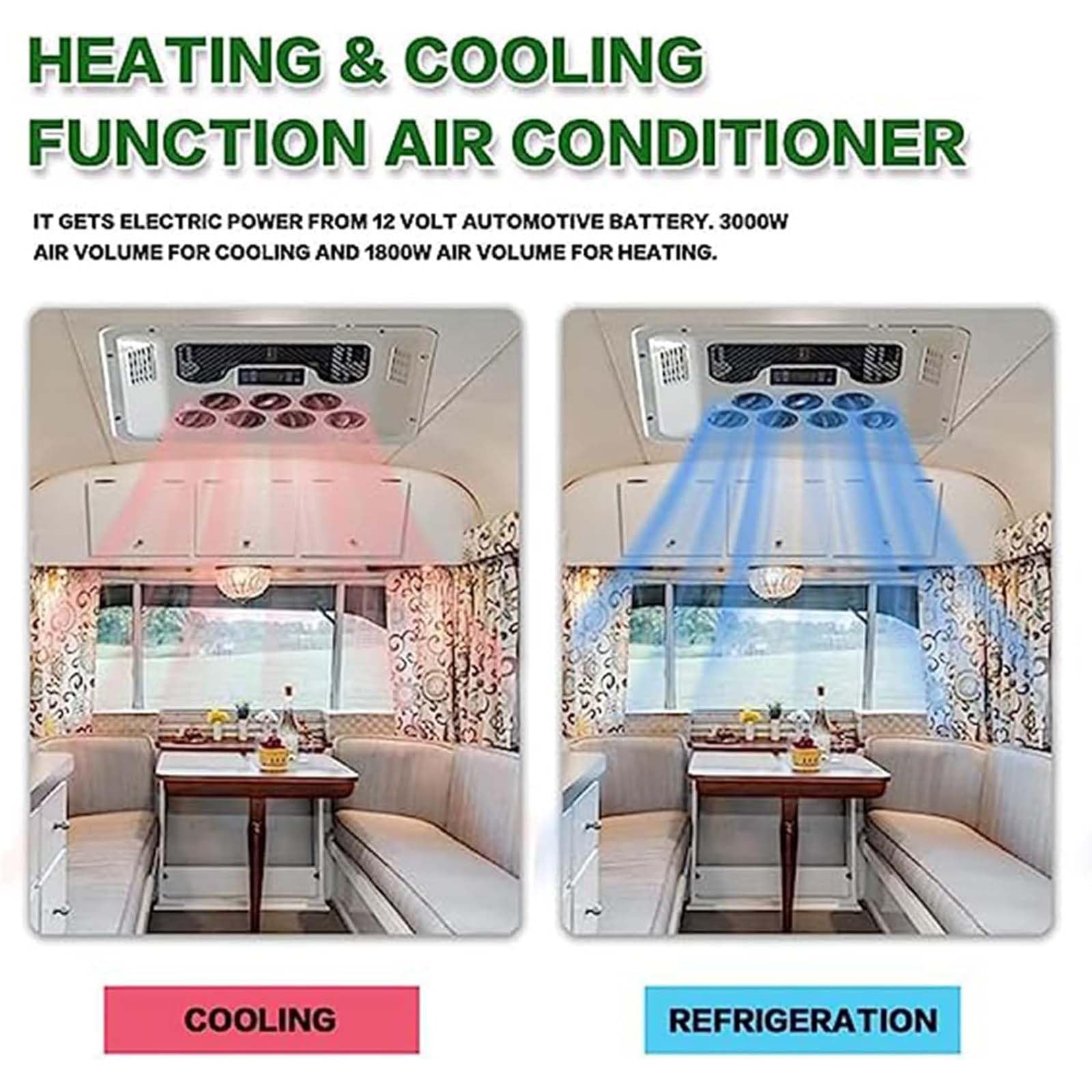 Condizionatore d'Aria per Camper Tetto 24V Raffreddamento Riscaldamento RV