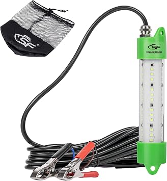 SF LED Underwater Fishing Light 45W 70W 100W 150W 200W Fish Attracting Light Green Fishing Light Submersible for Dock and Boats IP68 Waterproof
