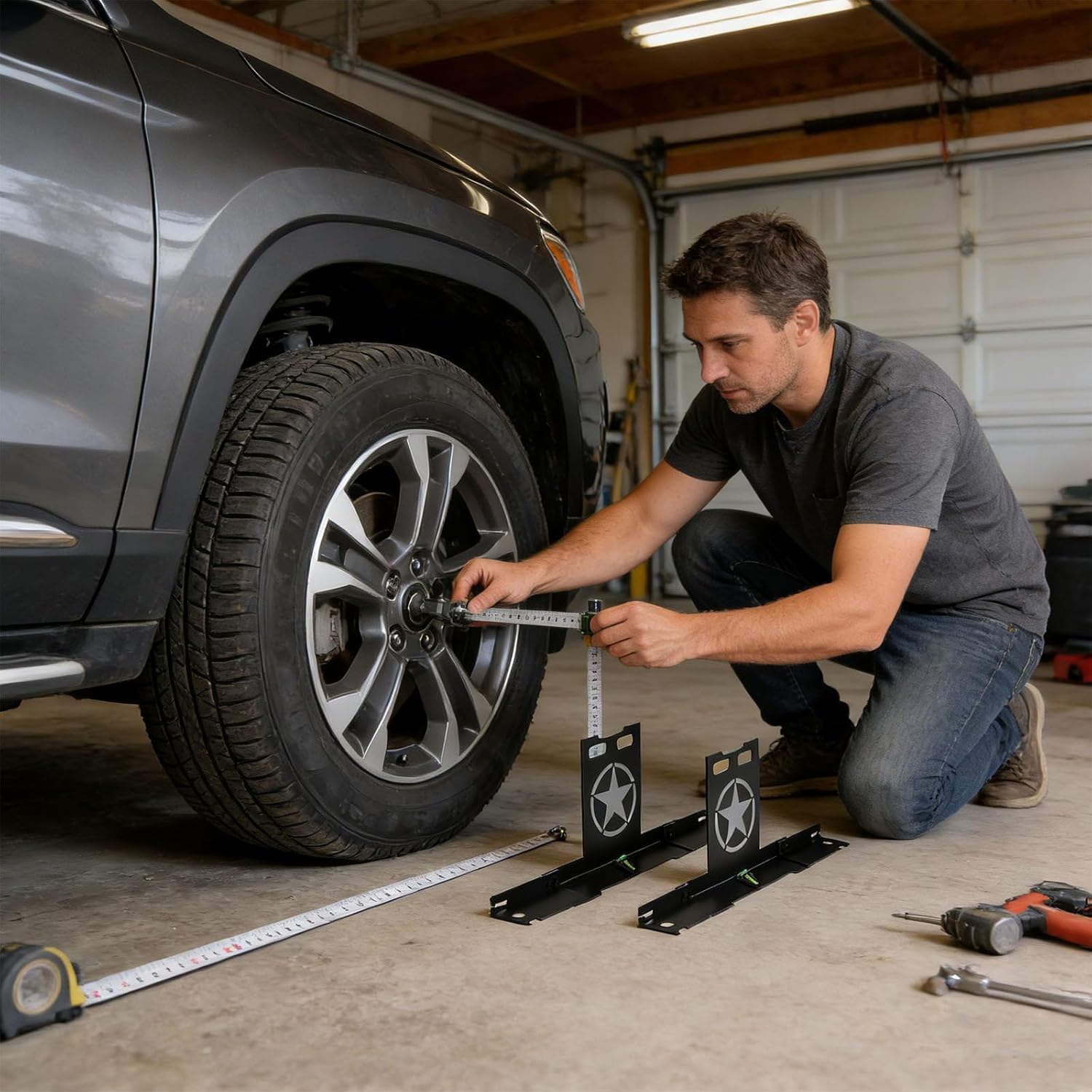 Professional Toe Gauge Includes Two Measuring Tapes Fits Common Models Without Caliper Disassembly Brake Caliper Removal Not Required Toe Alignment Gauge