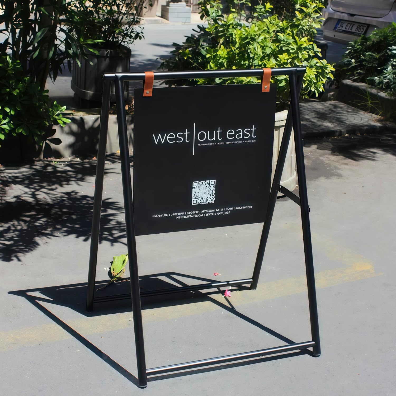 Custom Metal A-Frame Sidewalk Sign - Outdoor Double-Sided Sandwich Board for Business, Personalized Folding Standing Sandwich Sign for Restaurants, Cafés, Food Truck, Store Advertising