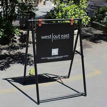 Custom A-Frame Sign, Metal Sidewalk Signs for Business, 28"-36" | Preview & Approve Logo Design First, Double-Sided Display, Full-Color UV Print, Rust-resistant, Front-of-Store Promotion