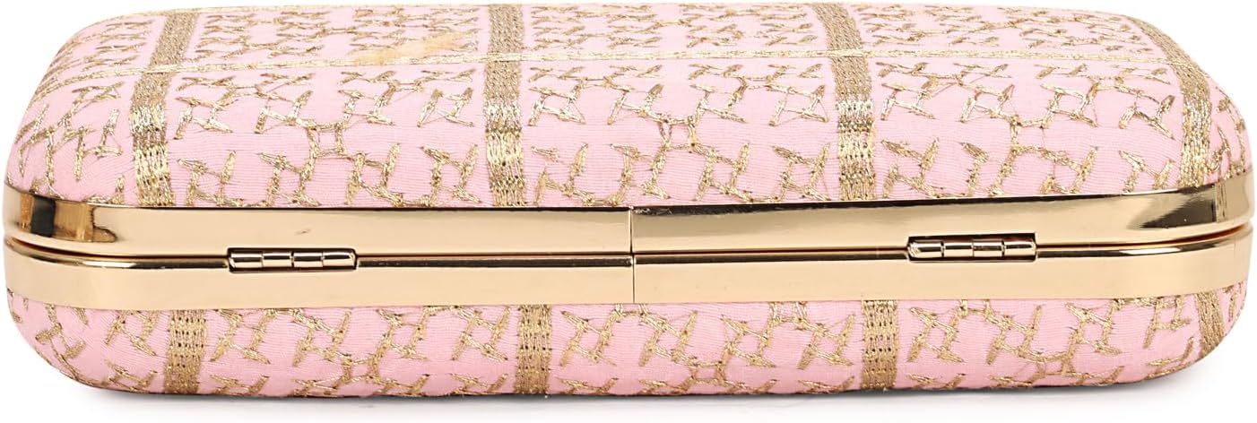 Hand Crafted LONGING TO BUY Designer Box Clutch - Zari Embroidery Hand Clutch - Image 4