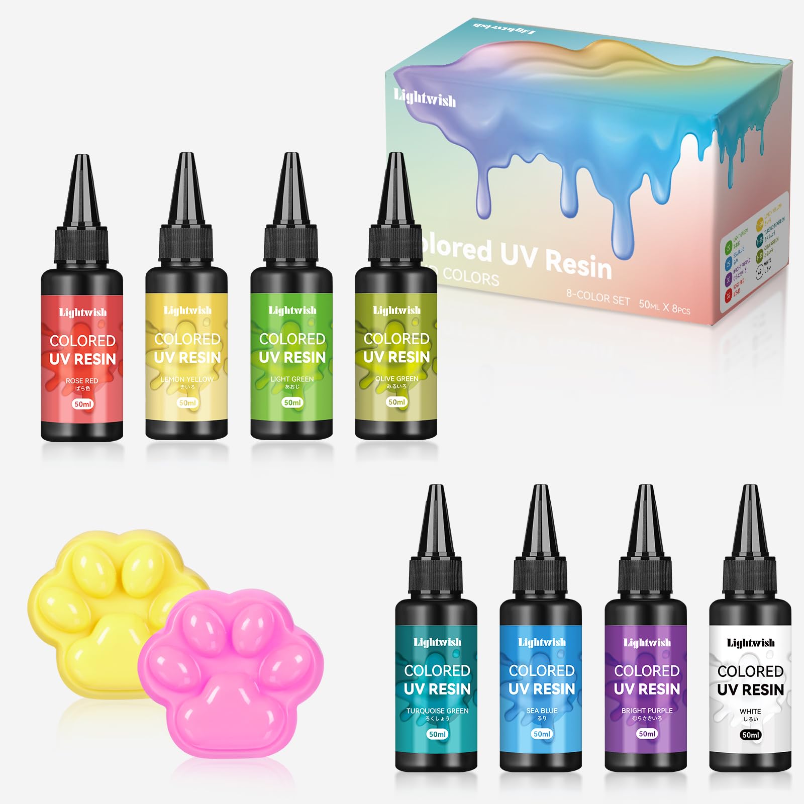 Lot De 6 Pigments Résine UrChjoye 10ML - Colorant Époxy, Silicone, UV - Pour Bijoux Et Artisanat