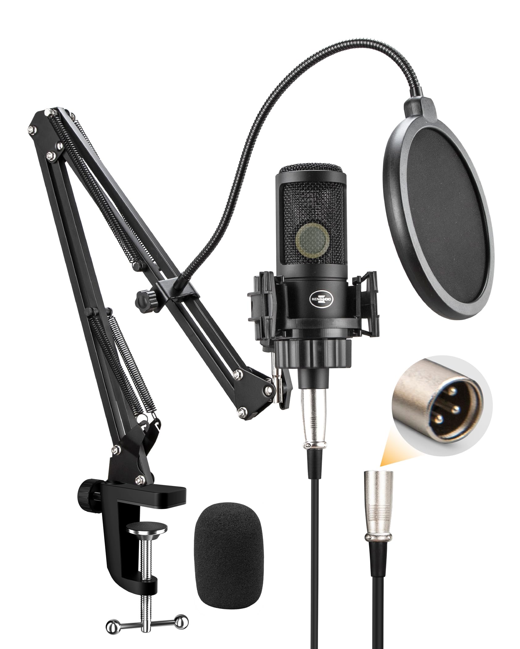 Amazon.com: KENBAIDIO XLR Podcast Microphone, Professional