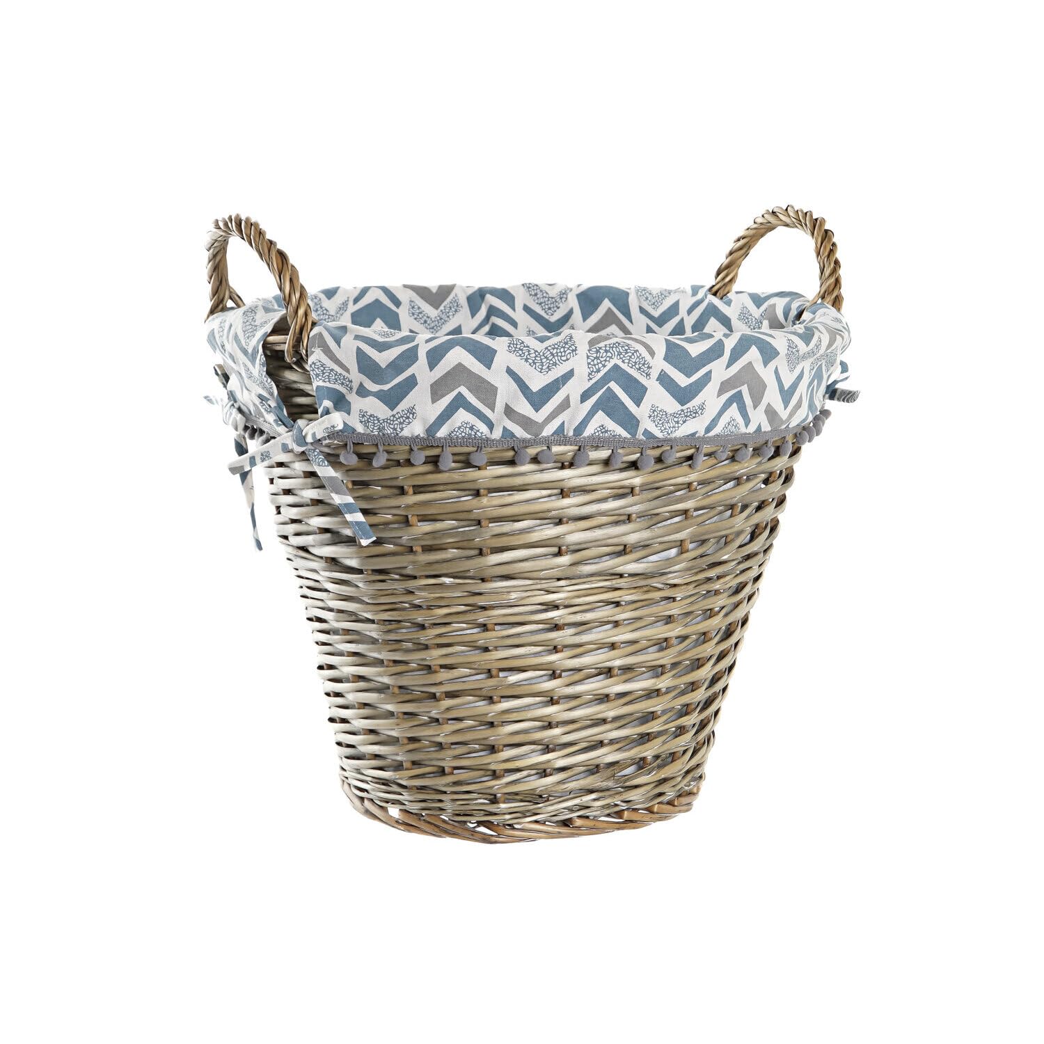 Panier en osier blanc 44x44x42 cm idéal pour organiser le salon