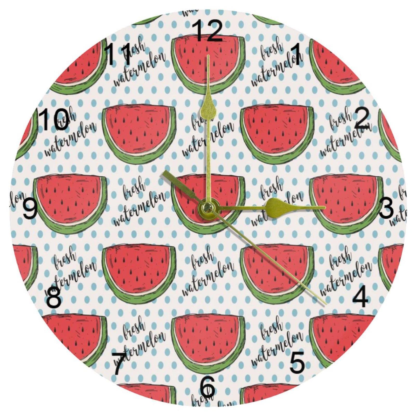 Horloge murale rouge de 25,4 cm avec chiffres arabes pour bureau