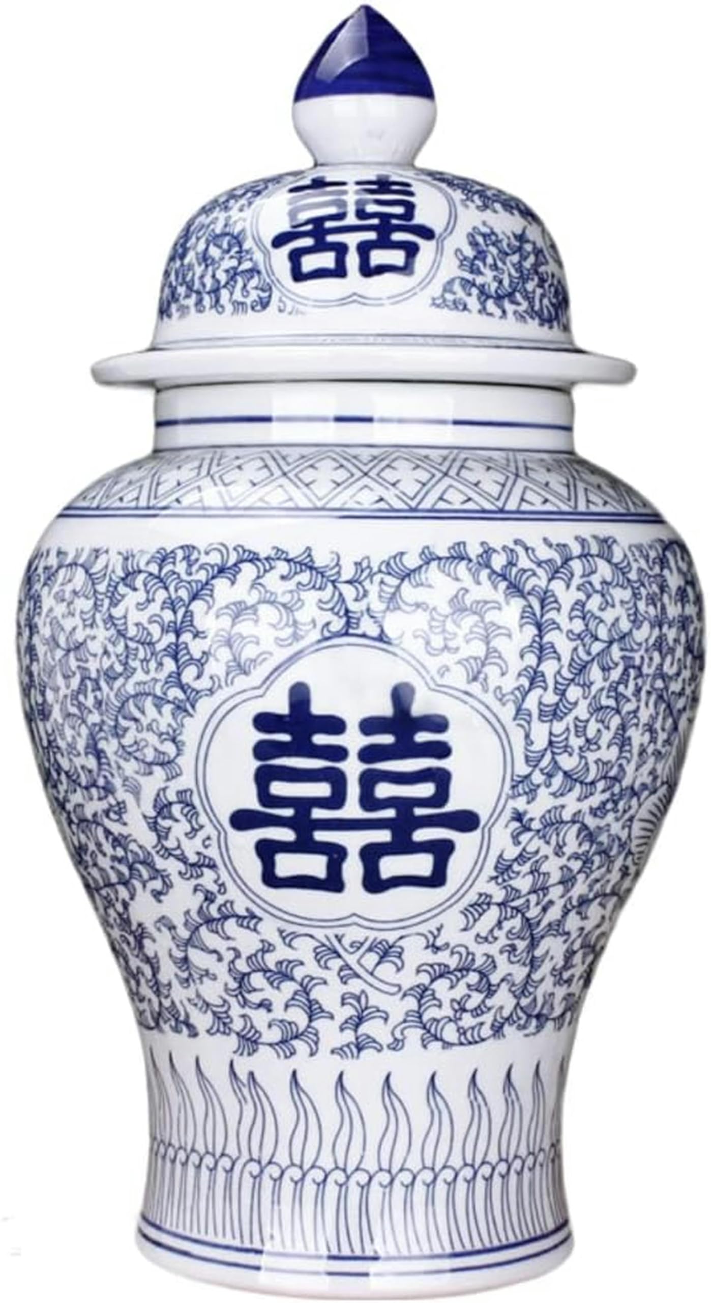 Vase pot de gingembre en céramique pour étagère de chambre et décor floral apaisant