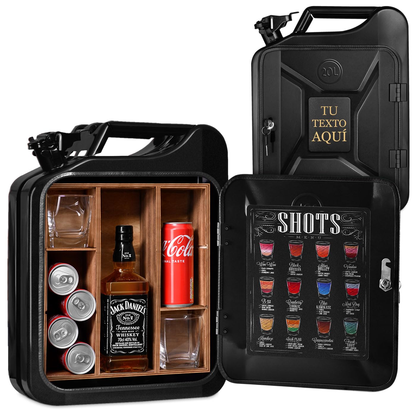 Maverton Whisky Mini Bar Cabinet 20 l - Gabinete de Bar Personalizado con Clave - Compacto para Viajes- Regalos Originales para Hombre Padre Amigo Abuelo Marido Jefe Día del Padre