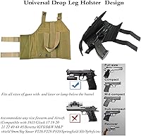 Vista 3 de Funda táctica universal de pierna caída, ajustable, funda de pistola de nailon para diestros, para muslos, apta para todas las pistolas