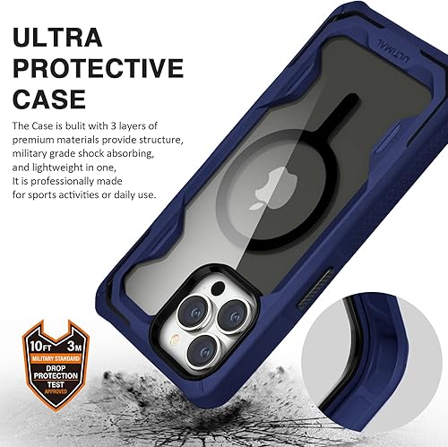 Miniatura 5 de ULTIMAL Funda diseñada para iPhone 15 Pro Max de 6.7 pulgadas, funda militar resistente con diseño deportivo ligero, funda delgada a prueba de
