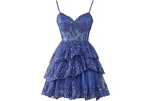 Spaghetti Straps Tulle Tiered Homecoming Dress 2024