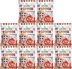 Kit 10 Pipocas Anlife Salgada 65g - Tradicional Ou Bacon (65g, 10x Pipoca Tradicional)