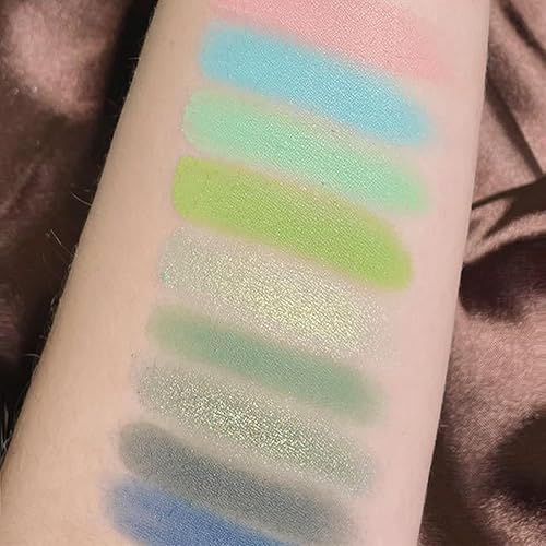 Miniatura 2 de Erinde Paleta de sombra de ojos de 9 colores, paleta de sombra de ojos con brillo mate, altamente pigmentada, larga duración, impermeable, natural,