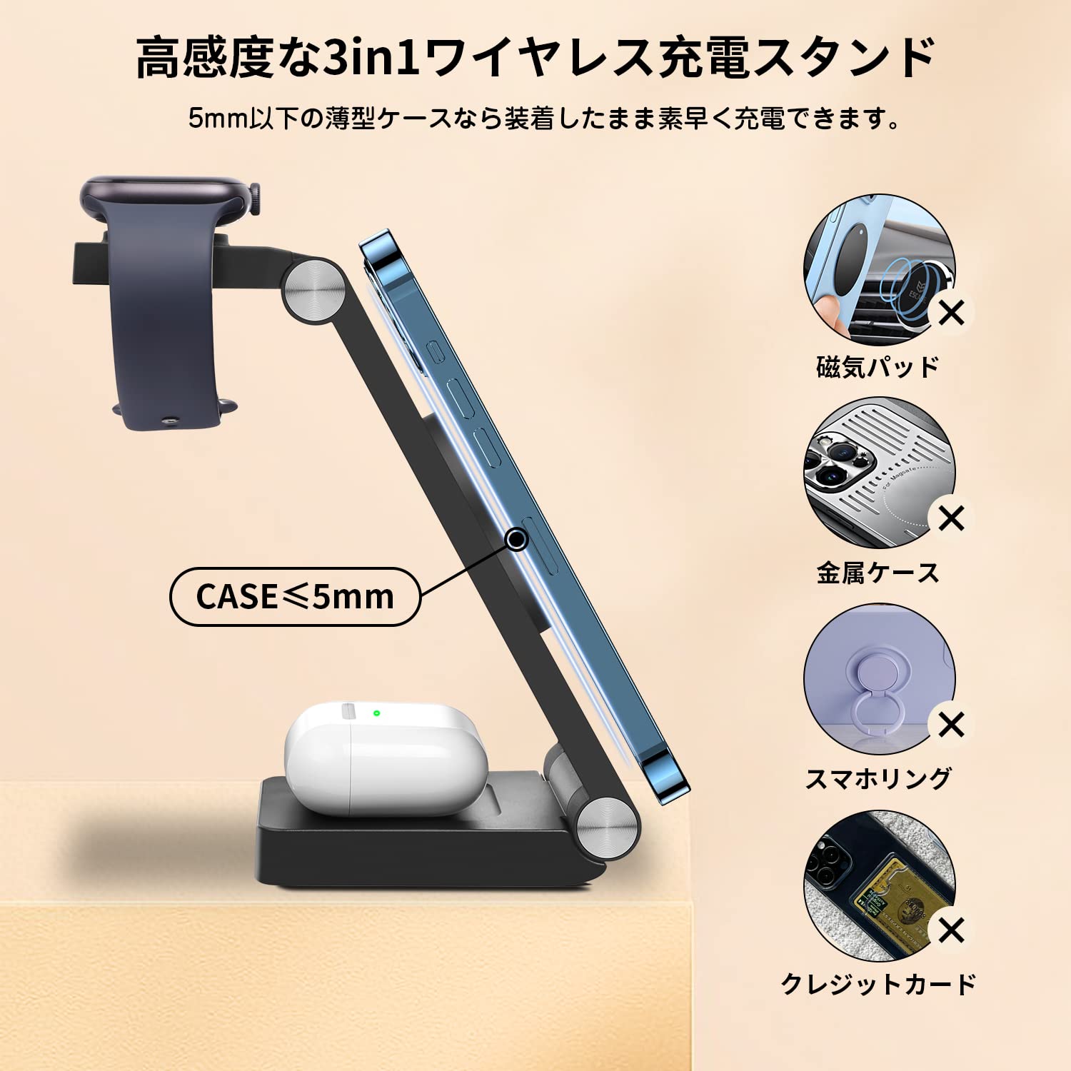 Amazon.co.jp: ワイヤレス充電器 3in1 充電器 apple watch 充電