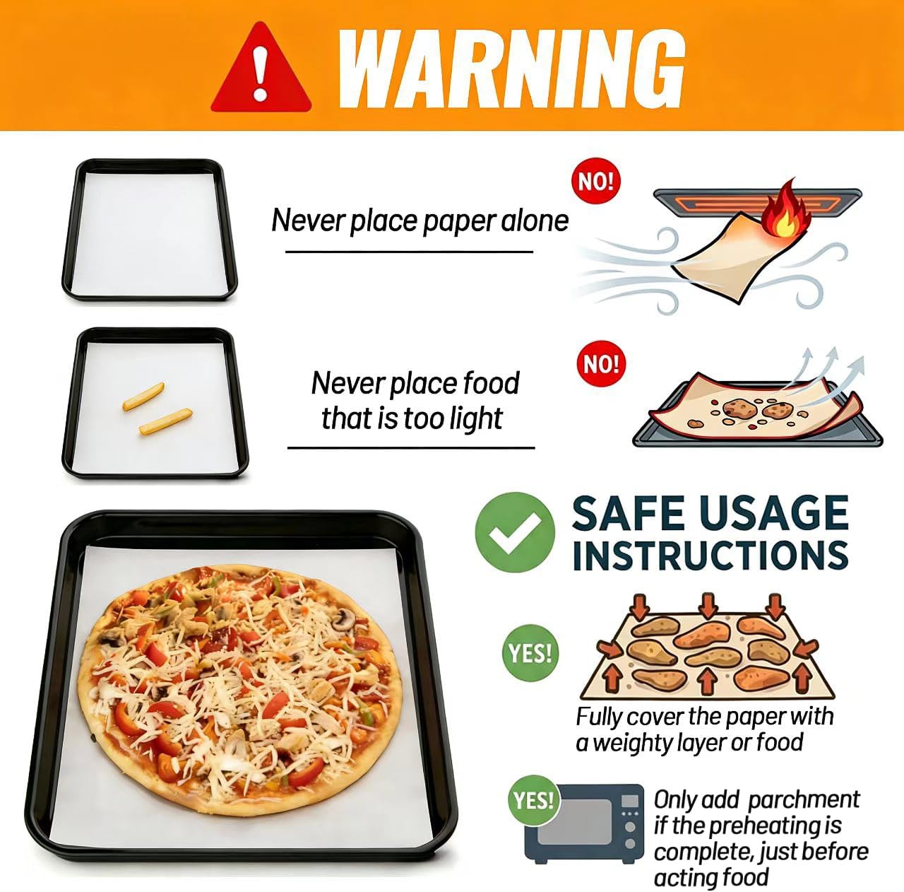 Air Fryer Liners for Ninja French Door FO101, 100PCS Paper & 2 Baking Mats | Disposable & Reusable Combo, Heat Resistant to 450°F, Greaseproof Non-Stick, BPA-Free PTFE Mats, for Baking Roasting Air Fry