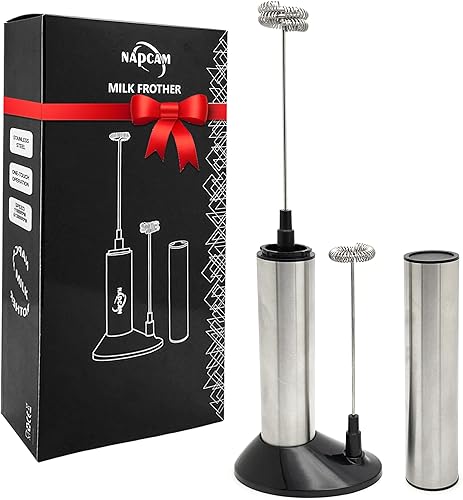 NAPCAM Espumador de leche eléctrico recargable por USB, portátil, de mano de 2 velocidades, opción ideal para leche de almendras, chocolate