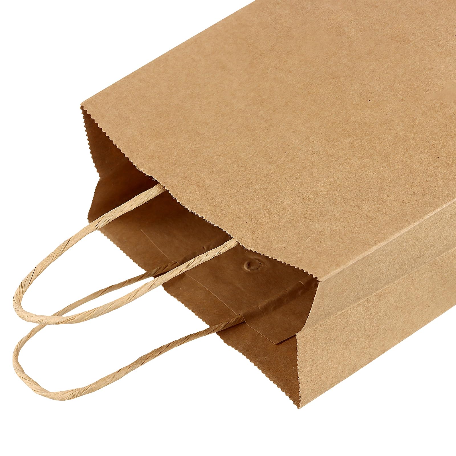 TAICHEUT 100 PCS Brown Paper Bags with Twisted Handles, 21 x 15 x 8 cm Small Kraft Paper Carrier Bags for Wedding Party - Image 3
