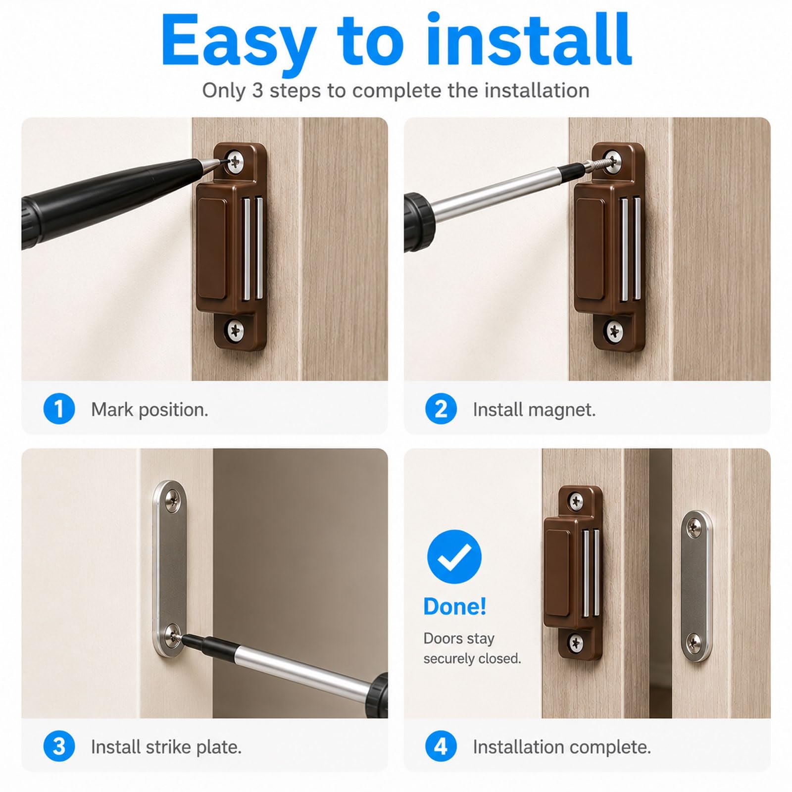 Cabinet Magnets - Secure Cabinet Doors -4 Cabinet Magnets - Secure Cabinet Doors -4