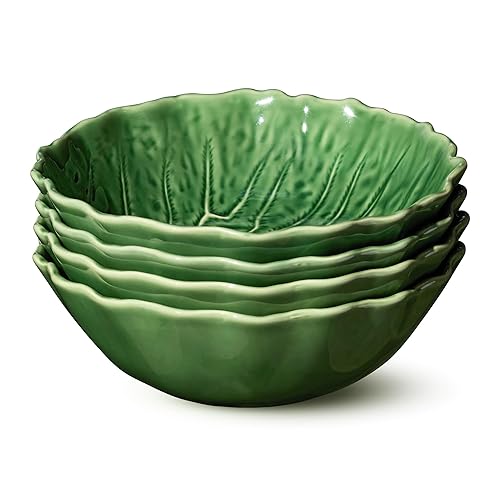 Le Jardin Cabbage 3D SOUP/CEREAL BOWLS, SET OF FOUR, 8.5"