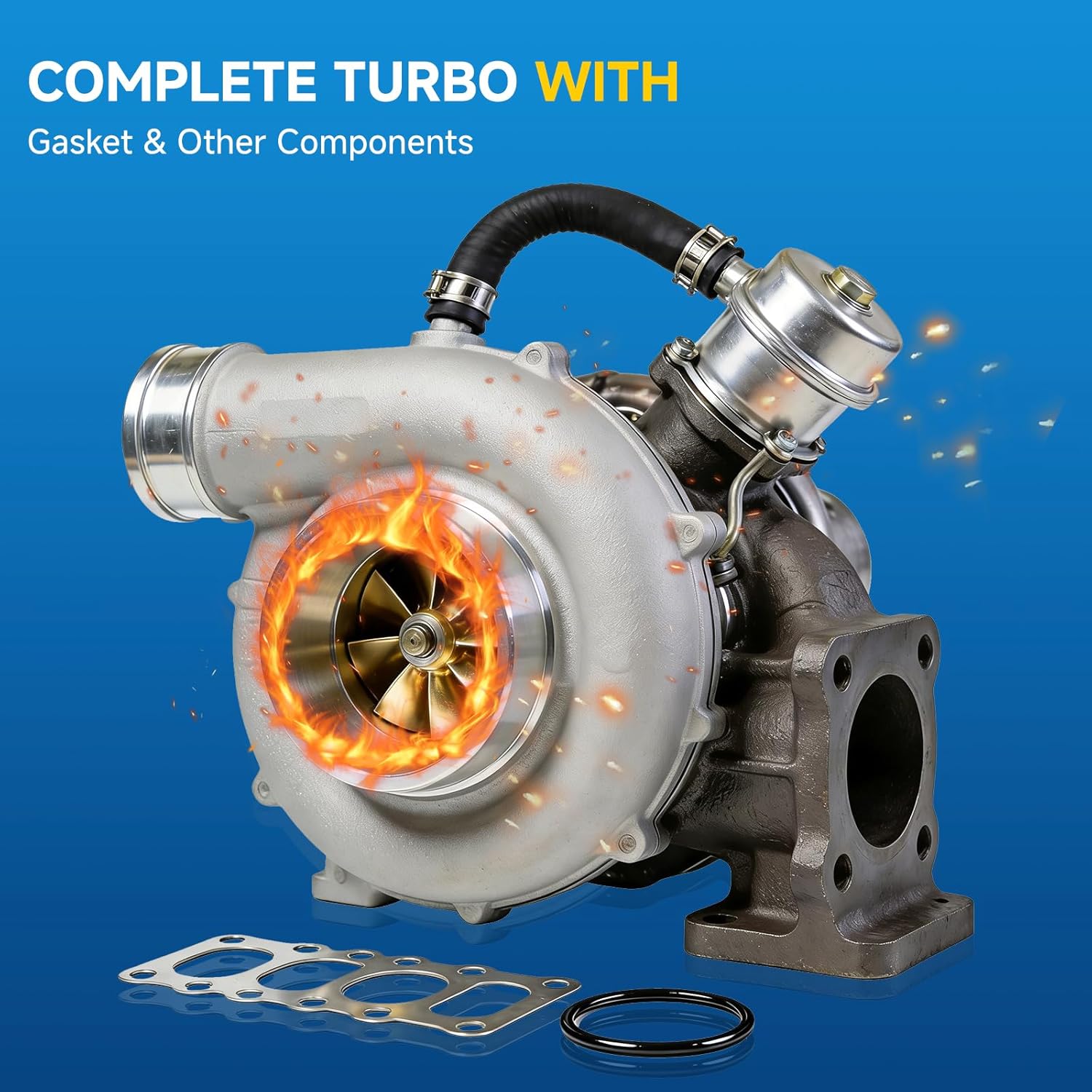 Turbo Turbocharger for Nlssan Juke L4 1.6L 2011-2017, Complete Replacement Turbo Charger Cartridge Kit with Electronic Actuator & Wastegate, Fits 14411-1KC1B