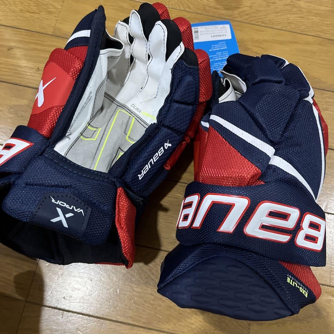 Amazon.co.jp: Bauer HYPERLITE Glove 13in 紺赤 : ファッション