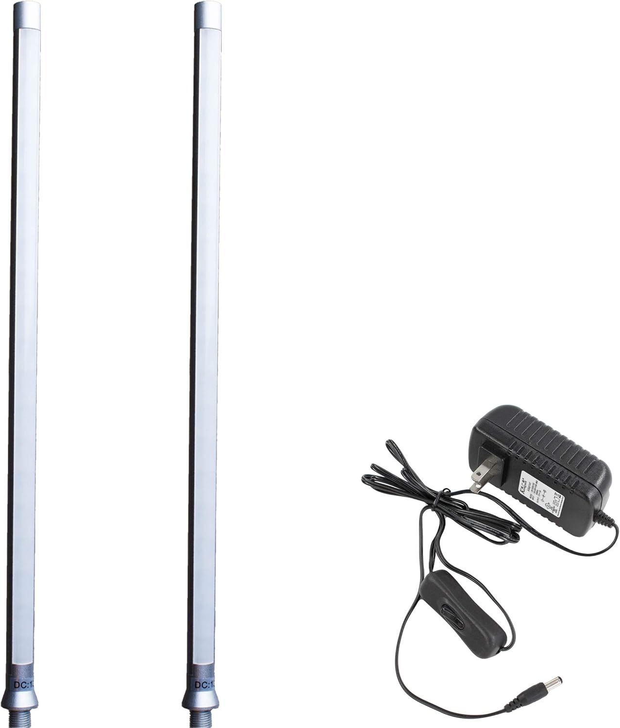 2pcs Jewelry Showcase LED Pole Stem Light Model FY-40 Silver 6000K