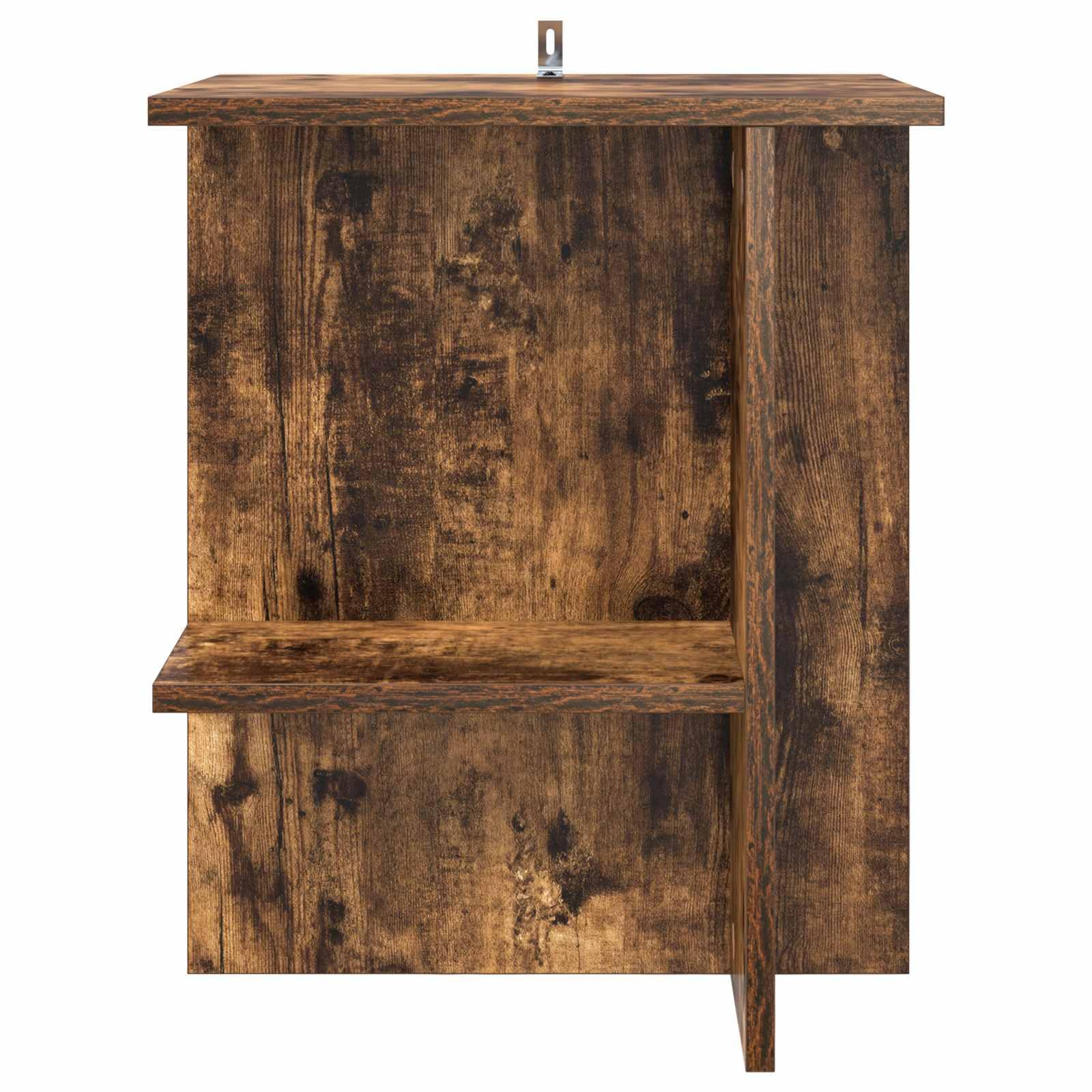 Stolik kawowy z materiału drewnopochodnego z wędzonego dębu, 40 x 30 x 49 cm, z dwoma półkami, stołem do salonu i stolikiem pomocniczym, do wszechstronnego przechowywania i przechowywania w