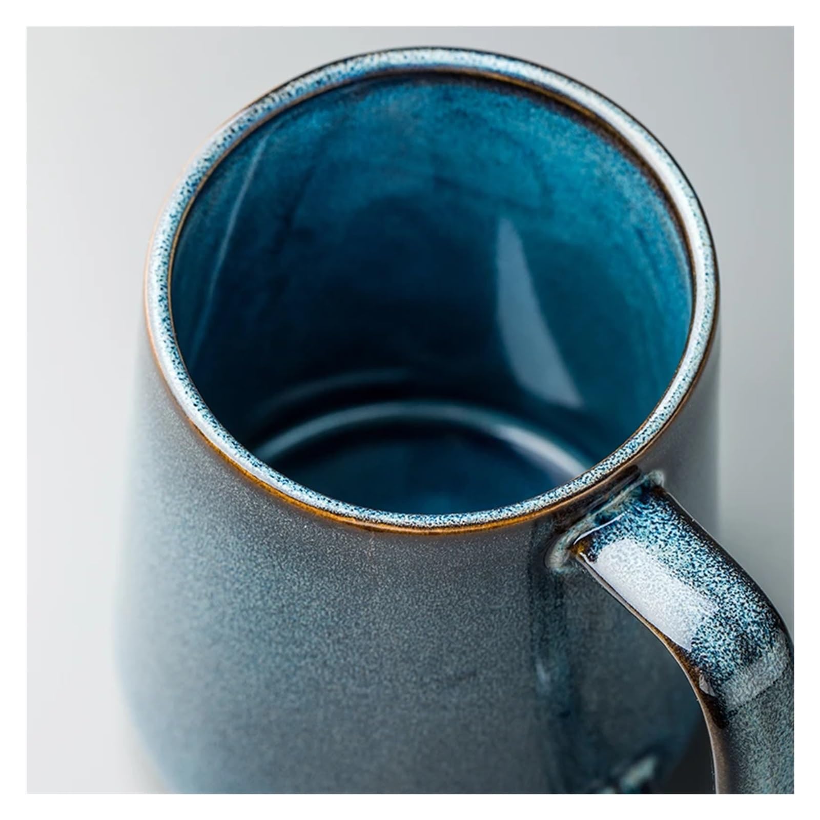 Tasse Mit Deckel 700ml Retro Keramik Becher Mit Löffel Kaffee Kreative Büro Büro Tee Trinken Drink Paare(NO Spoon lid)