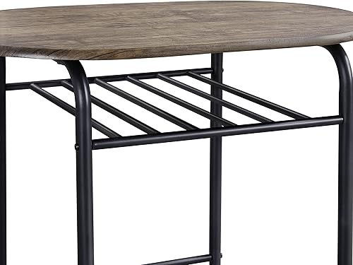 Miniatura 7 de Topeakmart Juegos de mesa y sillas para 2, juego de mesa de comedor con marco de metal, estante de almacenamiento, diseño que ahorra espacio para