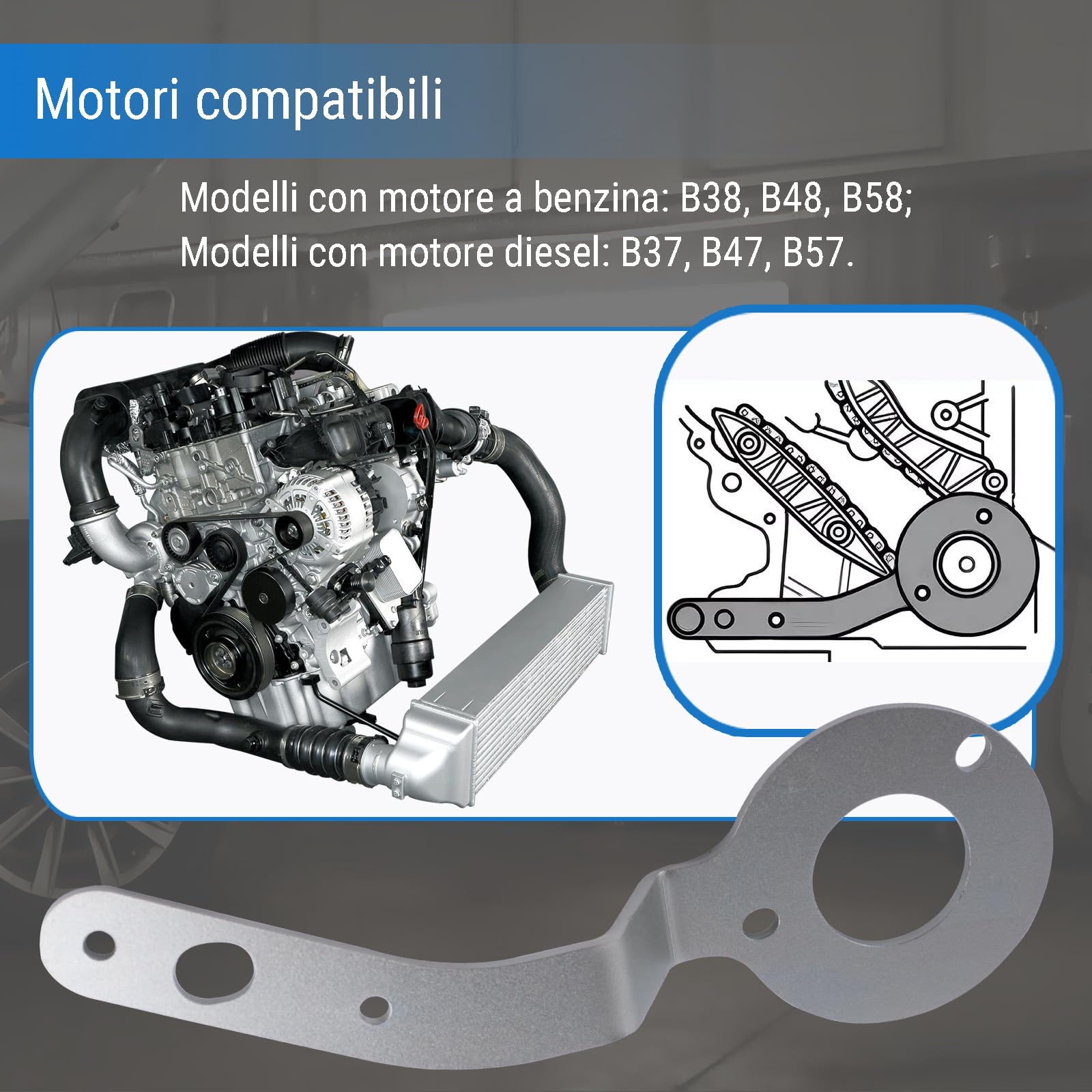 Kit Messa in Fase Motori,Strumento di Regolazione Bloccaggio Dell'Albero a Camme con Vite di Fissaggio, Compatibile con BMW & Mini B37 B38 B47 B48 B57 B58, OEM 2357904