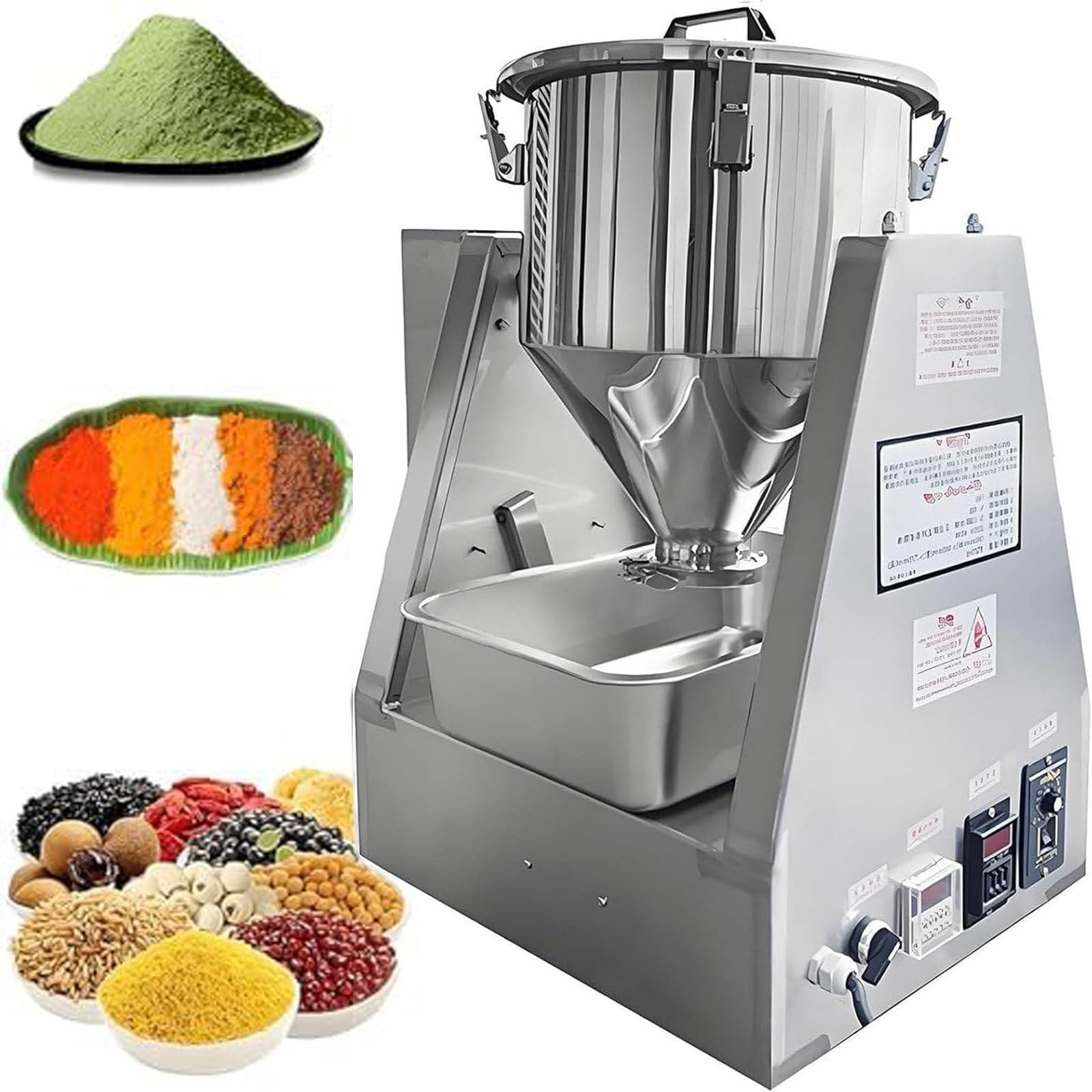 XueFulxion Particle Powder Mixer,Laboratory mixer,small powder mixer made of stainless steel,industrial mixer with 360° all-round mixing for dry powders and granules,electric powder mixer 20L