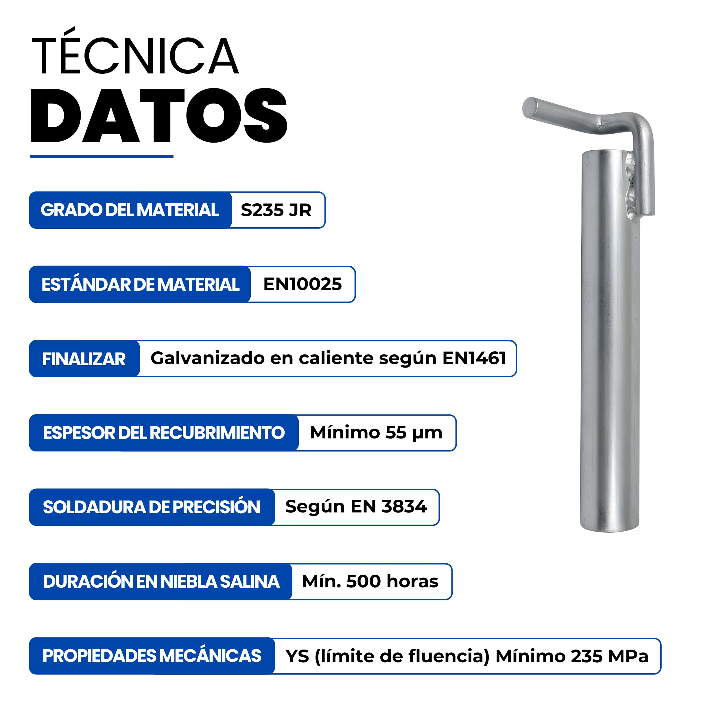 GeZu Impex Tubo de Anclaje para Andamio 400 mm Galvanizado por Inmersión en Caliente Juego de 4 Sistema de Anclaje de Soporte de Tubo para Construcción de Pared de Andamio
