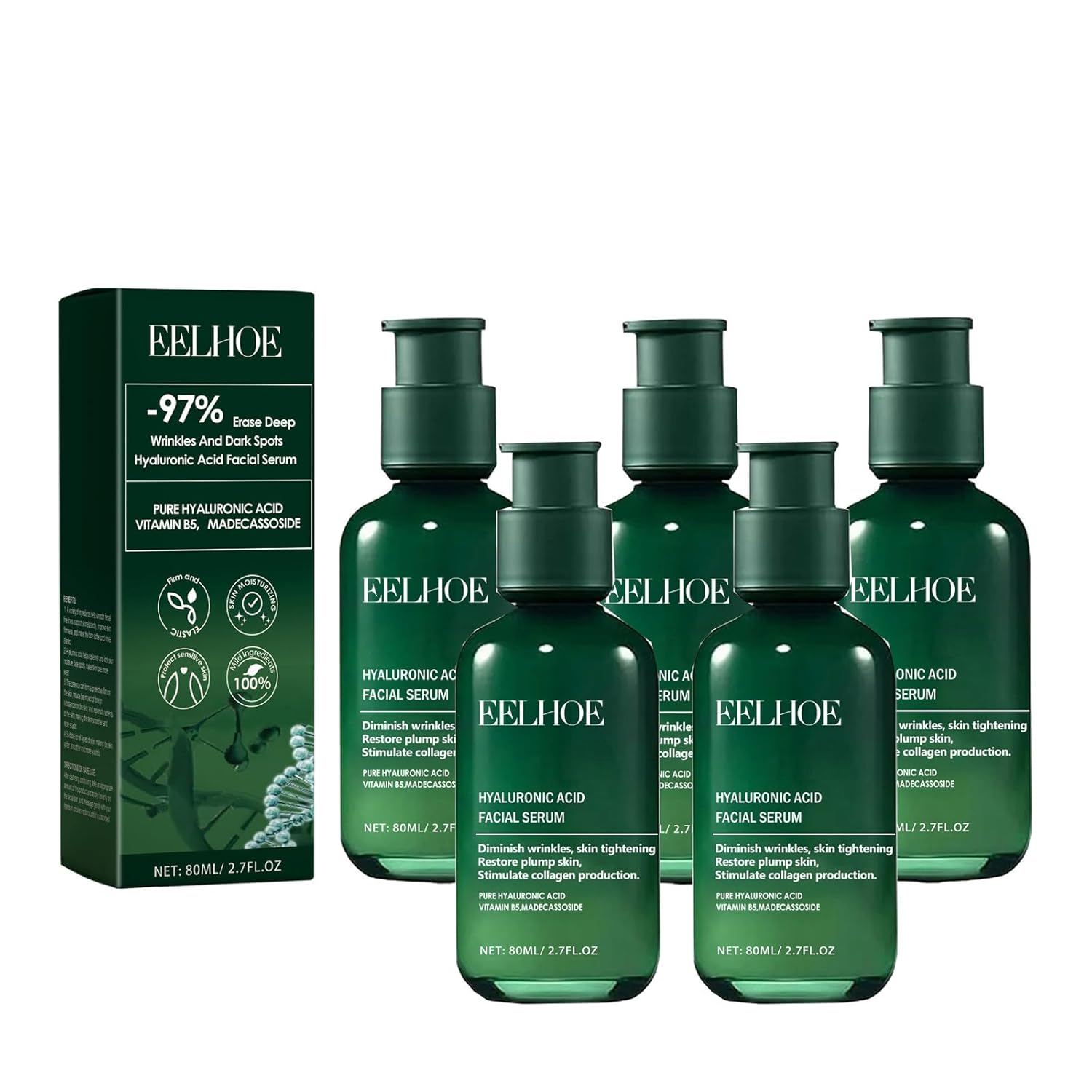 Skin Firming Rejuvenating Serum, Hyaluronic Acid Facial Serum, Skin Firming Serum for Face and Neck, Skin Firming Serum for Face and Neck Tightening Lotion Firming, For All Skin Types (4pcs)