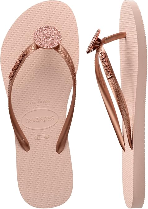 Havaianas for Women - Slim Crystal Glow Flip Flop - Ballet Rose - 11/12