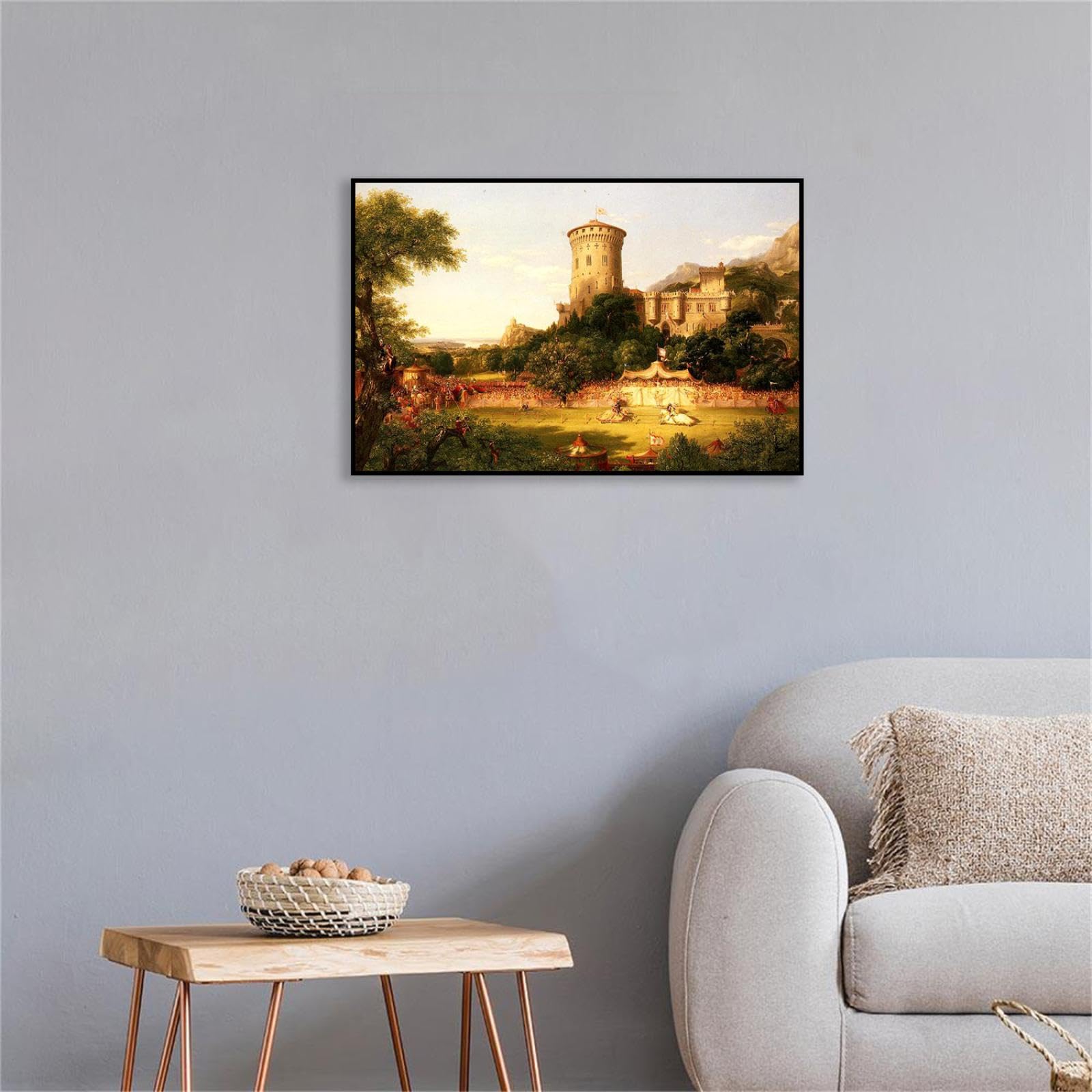 Amazon.com: Black Framed Thomas Cole Poster,The Past,Canvas Large