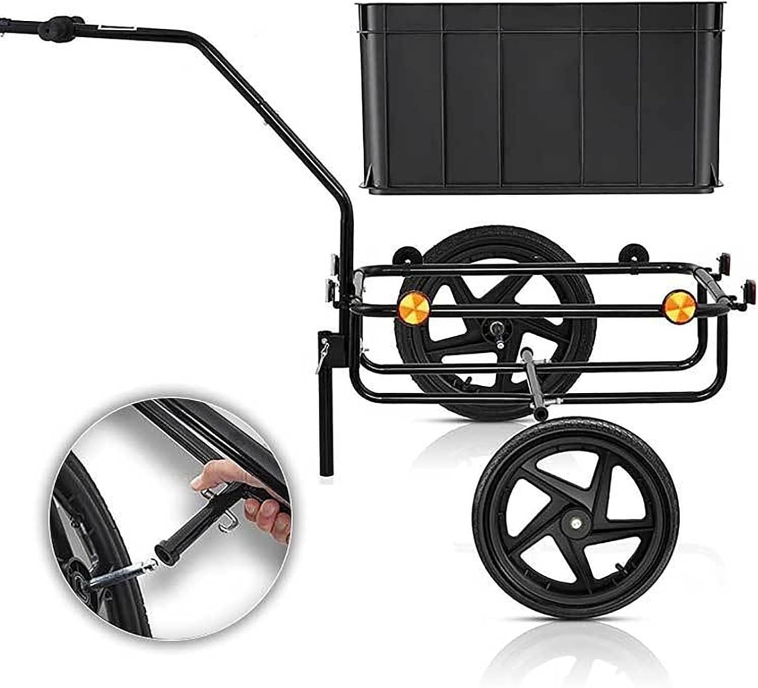 Bicycle Cargo Trailer, 50kg Capacity, Dual Function Hand Wagon & Bike Trailer, Weather-Resistant Cover, Easy Tow Bar Attachment