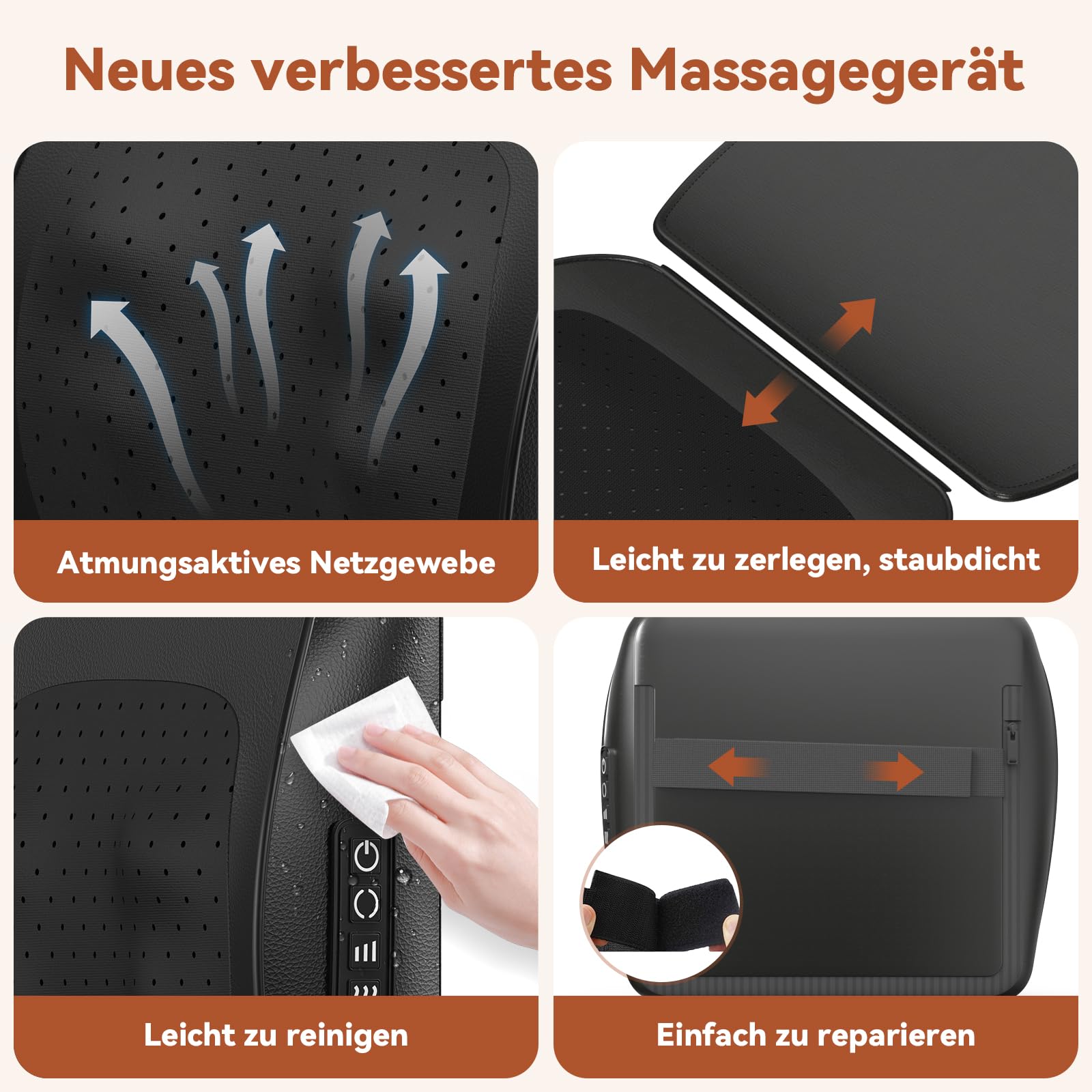 Nackenmassagegerät mit Wärme, Shiatsu Massagegerät 3D Knet Rückenmassagegerät, Massagekissen für Nacken Schulter Rücken, Geschenke für Männer Frauen Mama Papa