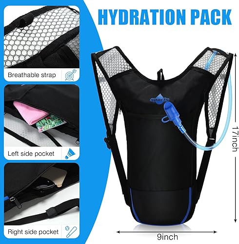 Miniatura 3 de Reginary Paquete de 6 mochilas de hidratación con bolsa de agua de 2 litros, mochila de agua ligera al aire libre para senderismo, paquete de