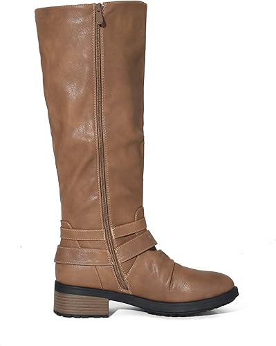 Miniatura 2 de DREAM PAIRS Botas de equitación hasta la rodilla para mujer de pantorrilla ancha