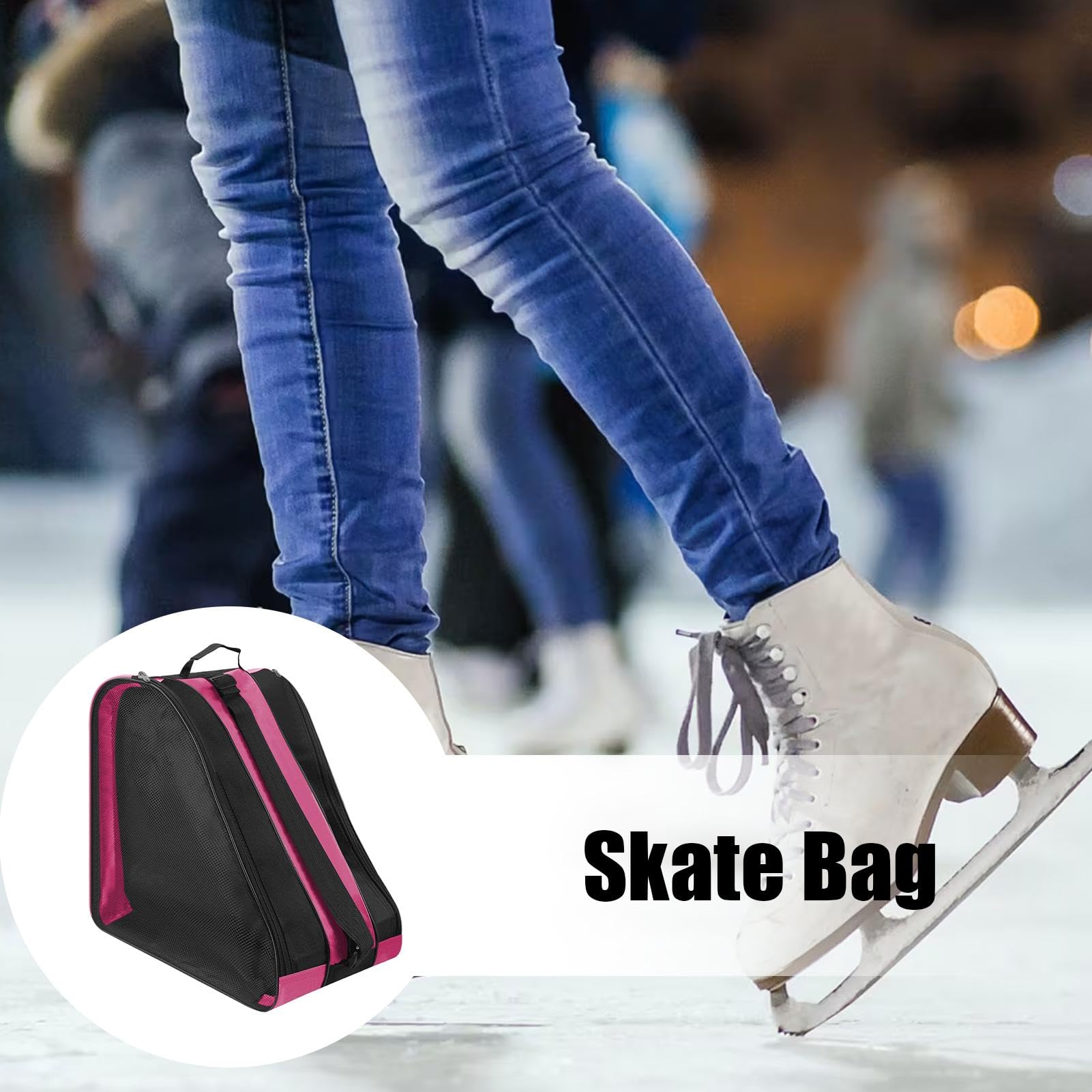 Figure Skating Bag - Oxford Roller Skating Bags for Girls, Three Layer Design Ice Skating Bag