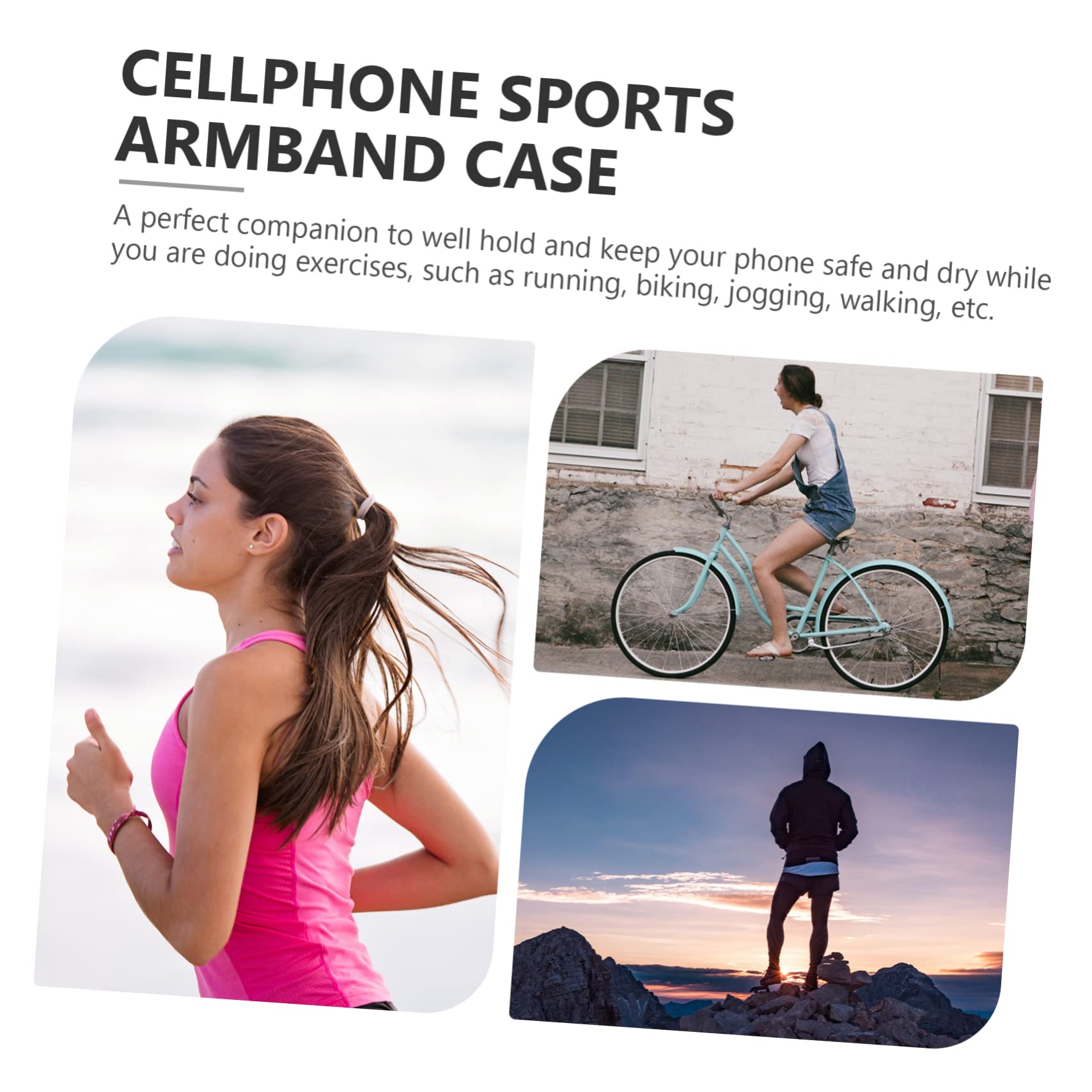jojofuny 3pezzi Fascia Braccio Elasticizzata Per Smartphone Unisex Armband Cerniera Per Fitness All e Attività Per e Allenamento