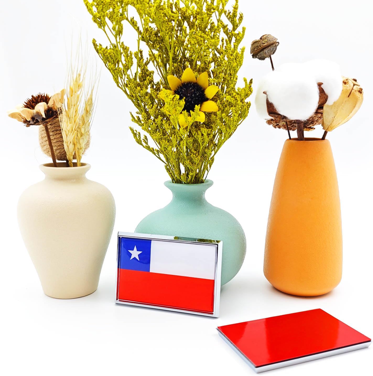 Chile Flag Sticker Emblem Chilean Decal Car Chrome Flags, 2 Pack, 3 x 2 inches - Image 3