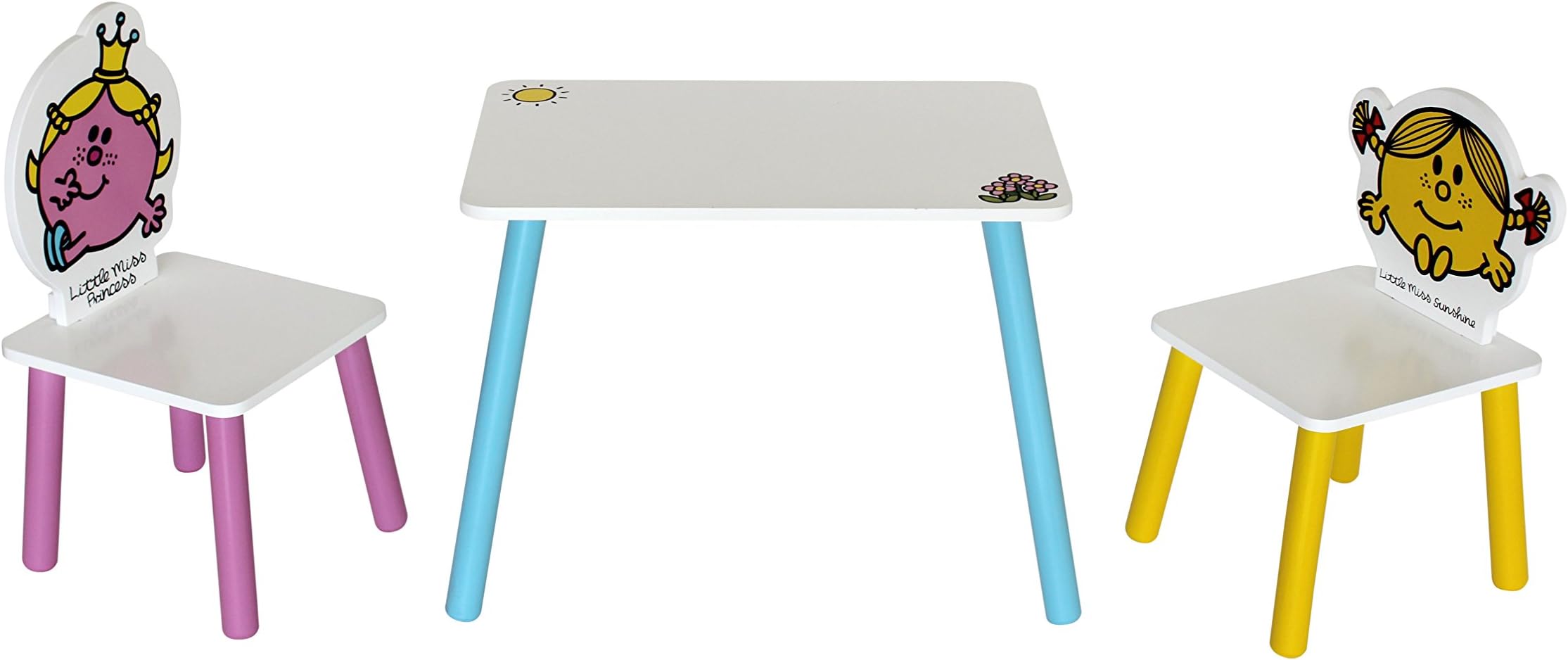 Kiddi Style Little Miss - Table Plus 2 Chairs, Children's Kids Themed Wooden Table and Chair Set - by Kiddi Style, LM-181T2CS