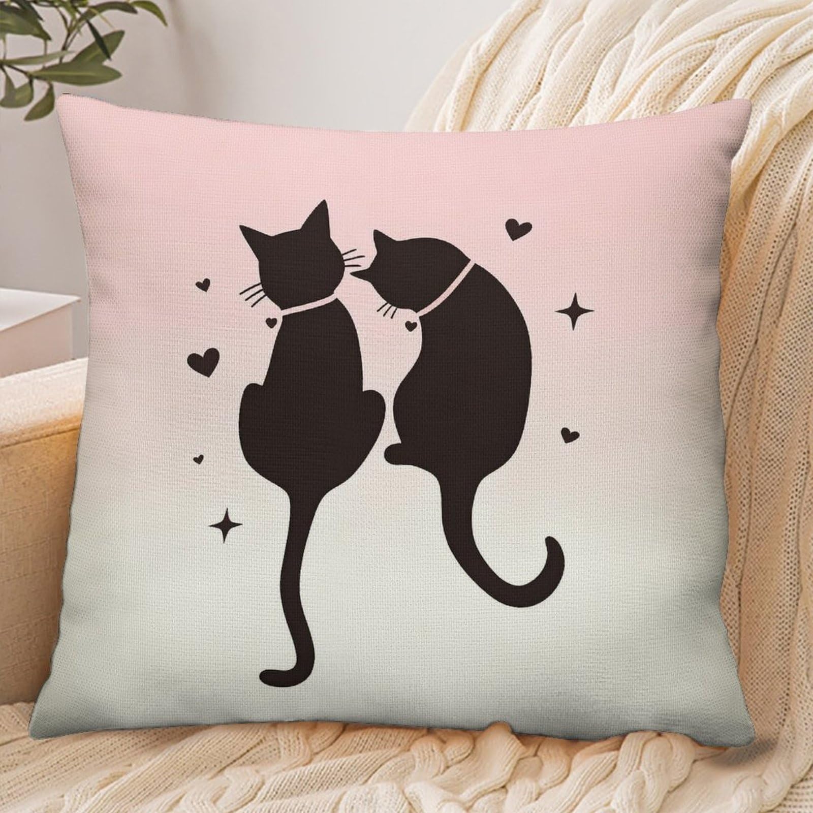 Fekiloot Style Love Cat Pillowcase Pillow Sham Pillow Case