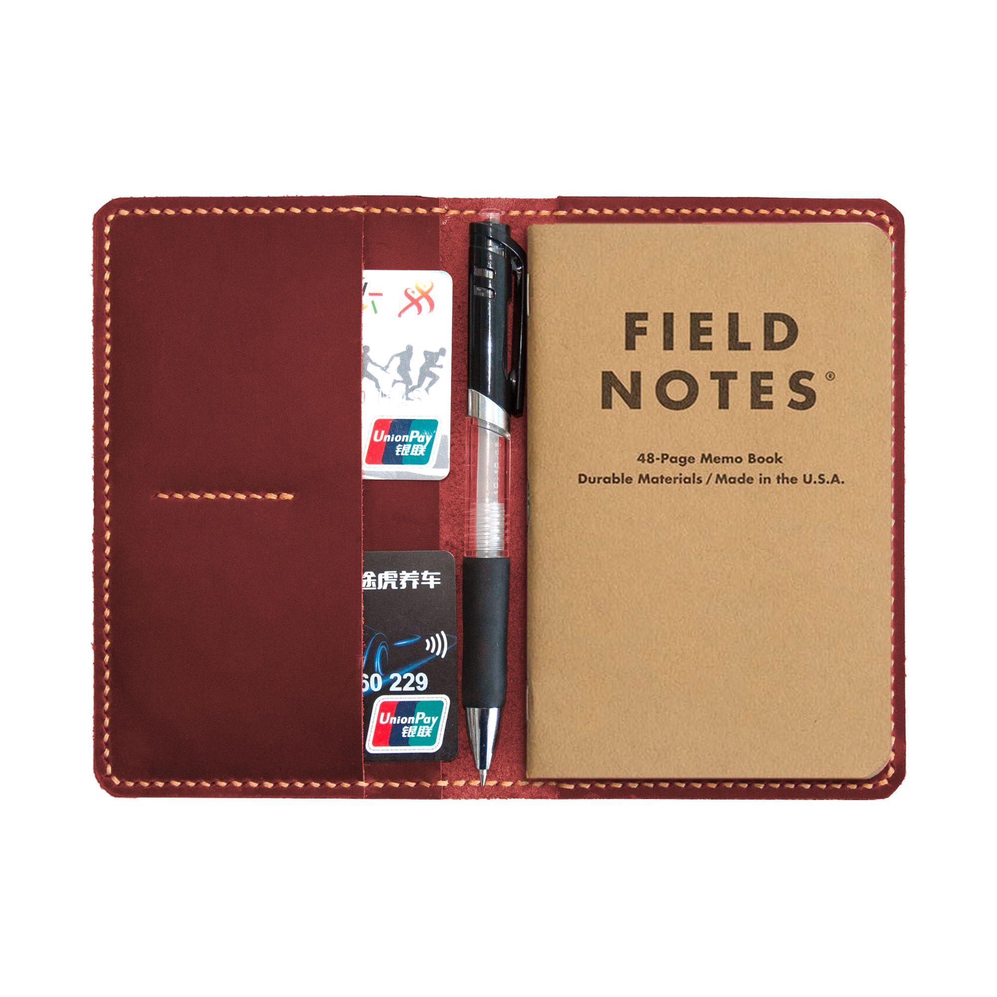 Handmade Leather Cover For 3.5"X5.5" Notebooks,Leather Journal Cover for Field Notes, Gift For Him (Red)